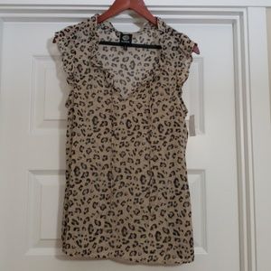 Animal print sheer top